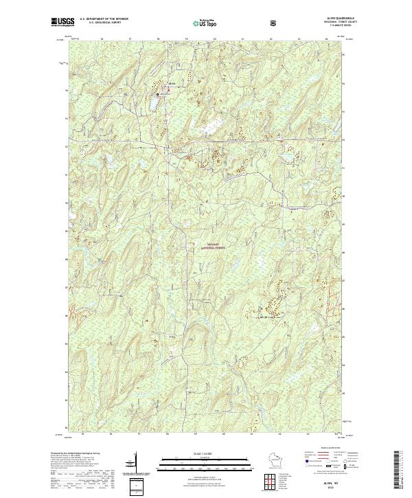 Alvin, WI — USGS 7.5-minute topo (2022)