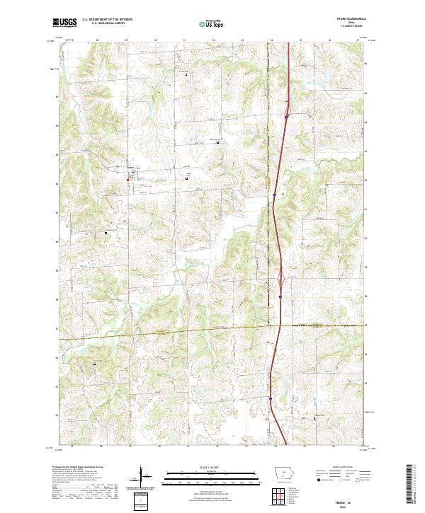 Truro, IA — USGS 7.5-minute topo (2022)