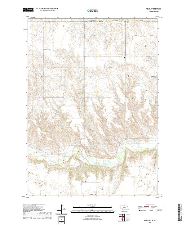 Naper NW, NE-SD — USGS 7.5-minute topo (2021)