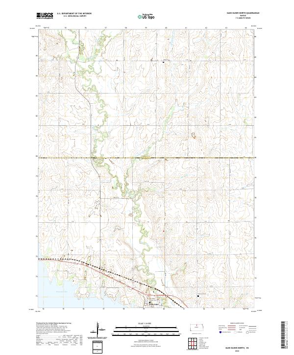Glen Elder North, KS — USGS 7.5-minute topo (2022)