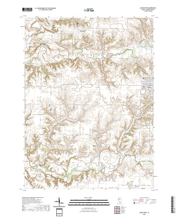 Aledo West, IL — USGS 7.5-minute topo (2024)