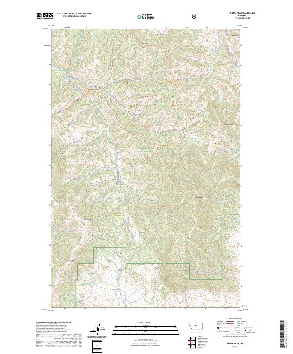 Arrow Peak, MT — USGS 7.5-minute topo (2024)