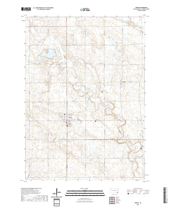 Viborg, SD — USGS 7.5-minute topo (2021)