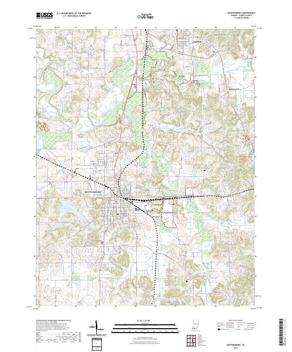 Huntingburg, IN — USGS 7.5-minute topo (2022)