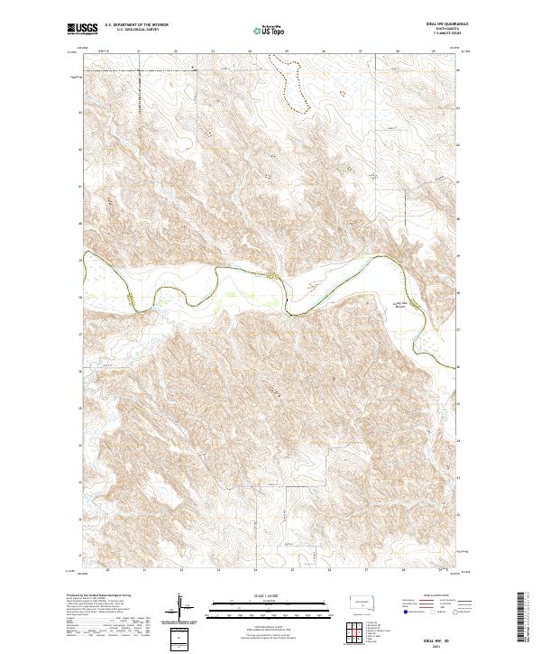 Ideal NW, SD — USGS 7.5-minute topo (2021)