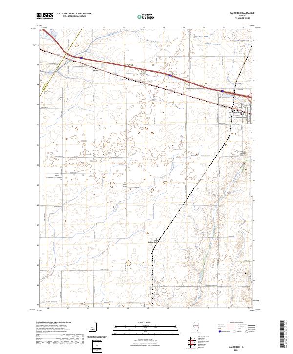 Mansfield, IL — USGS 7.5-minute topo (2024)
