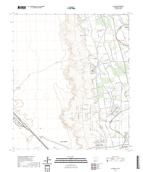 La Union, NM-TX — USGS 7.5-minute topo (2023)