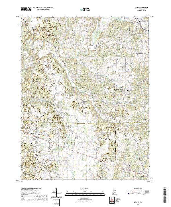 Palmyra, IN — USGS 7.5-minute topo (2022)
