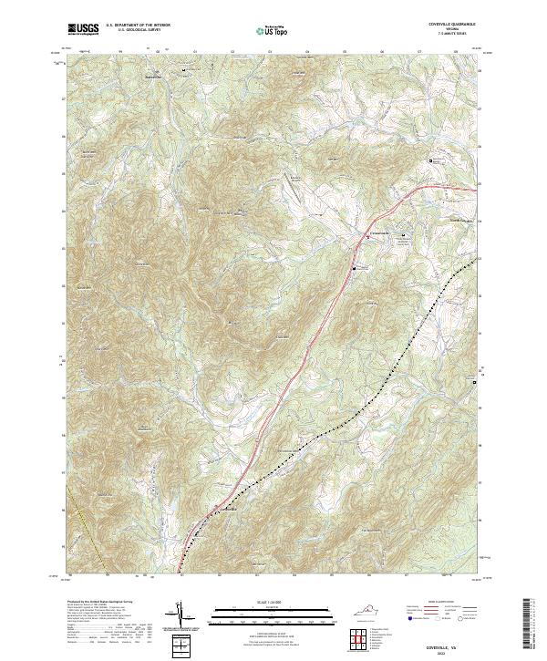 Covesville, VA — USGS 7.5-minute topo (2022)