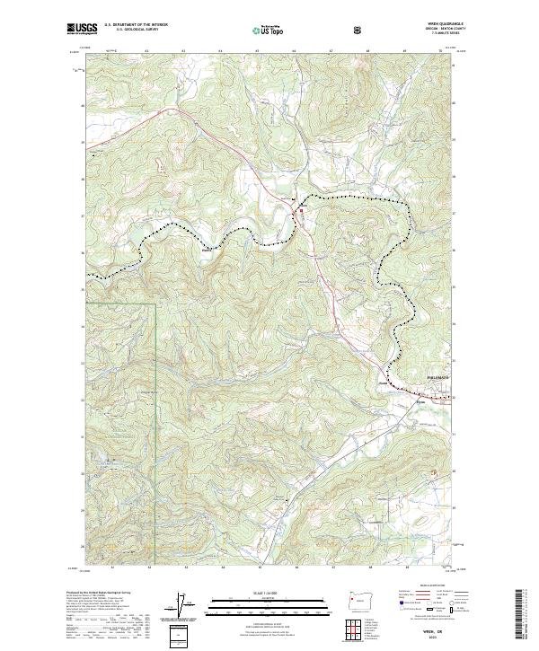 Wren, OR — USGS 7.5-minute topo (2023)