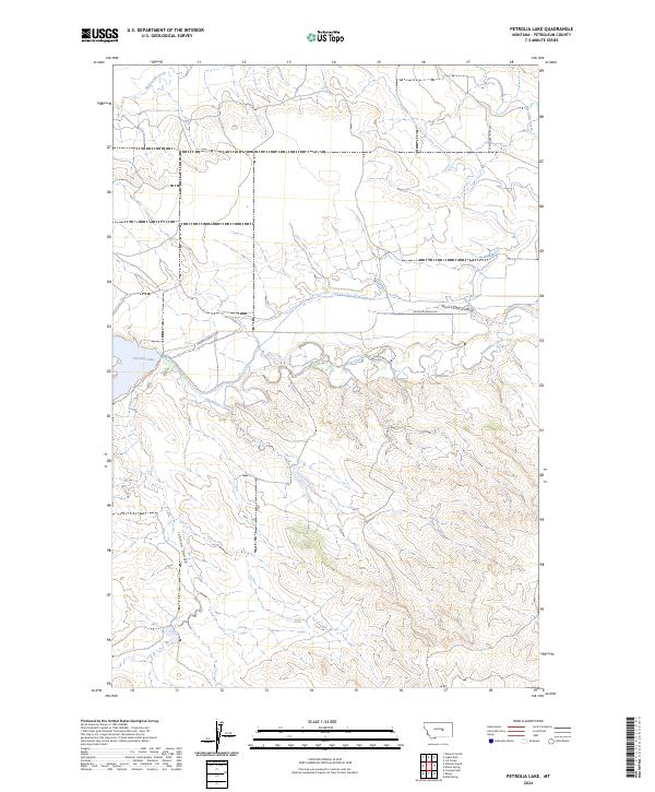 Petrolia Lake, MT — USGS 7.5-minute topo (2024)