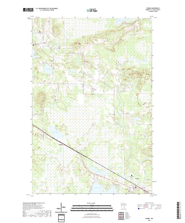 Warba, MN — USGS 7.5-minute topo (2022)