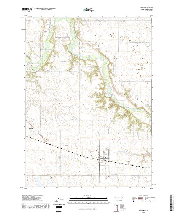 Scranton, IA — USGS 7.5-minute topo (2022)