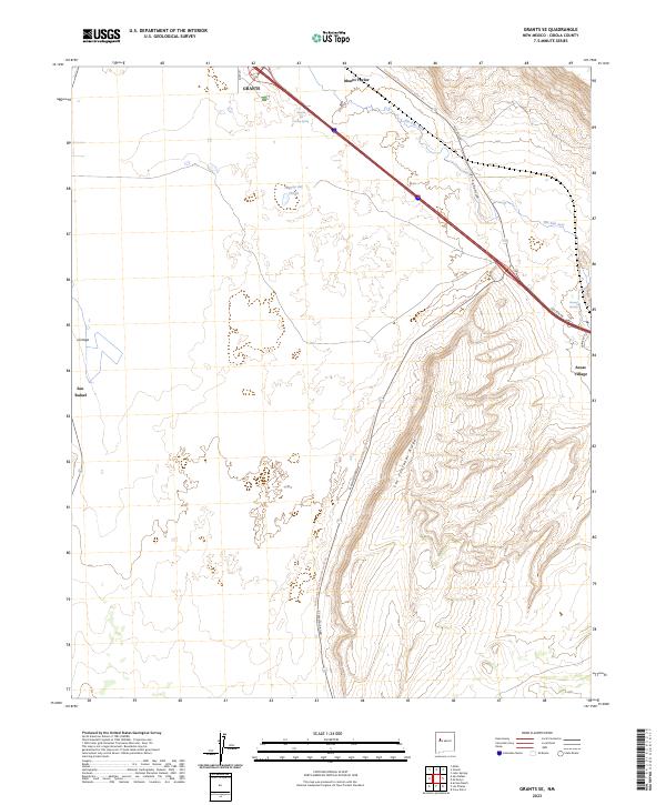 Grants SE, NM — USGS 7.5-minute topo (2023)