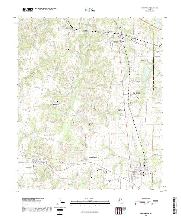 Whitewright, TX — USGS 7.5-minute topo (2022)