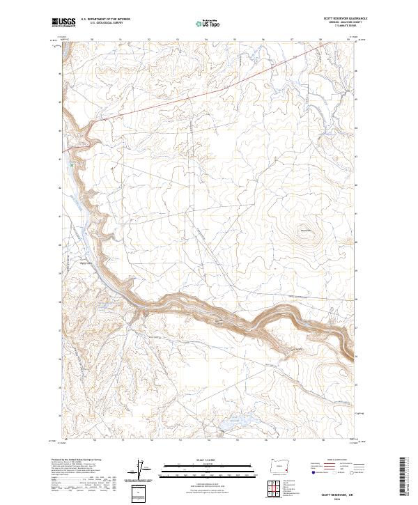 Scott Reservoir, OR — USGS 7.5-minute topo (2024)