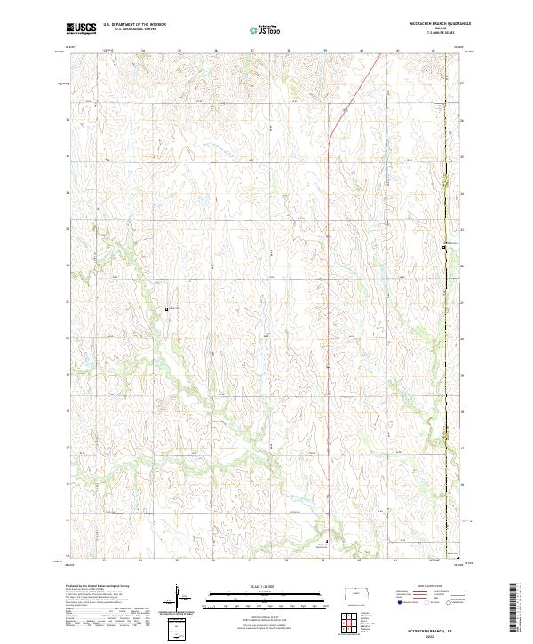 McCracken Branch, KS — USGS 7.5-minute topo (2022)