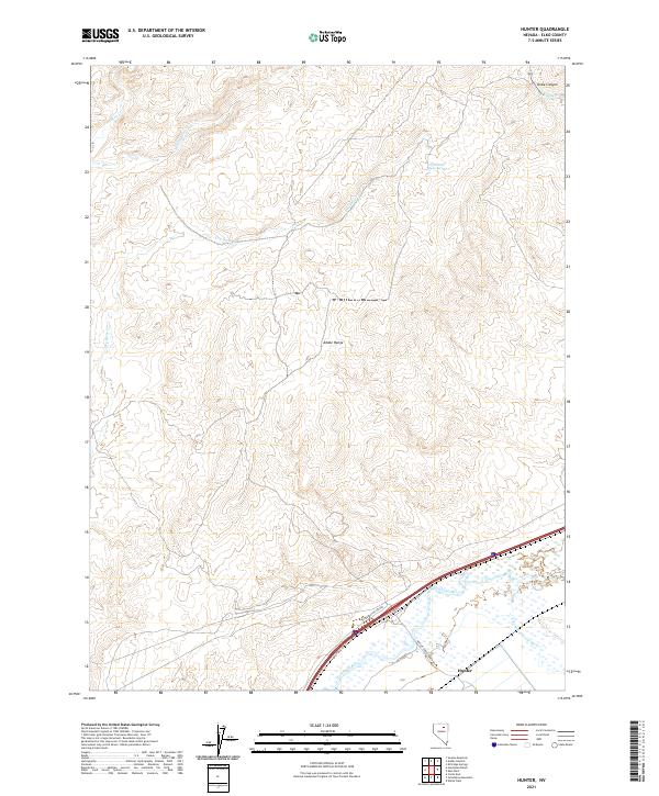 Hunter, NV — USGS 7.5-minute topo (2021)
