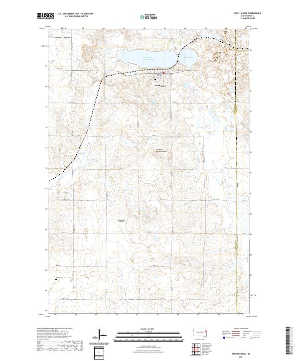 South Shore, SD — USGS 7.5-minute topo (2021)