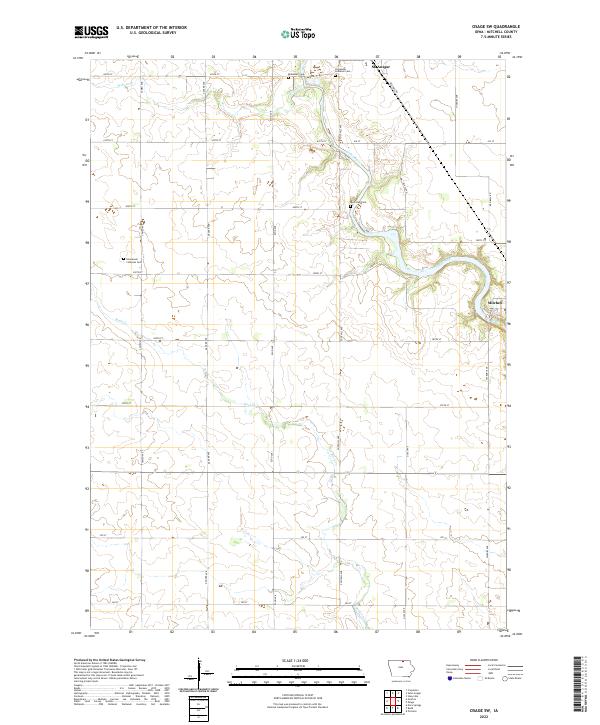 Osage SW, IA — USGS 7.5-minute topo (2022)