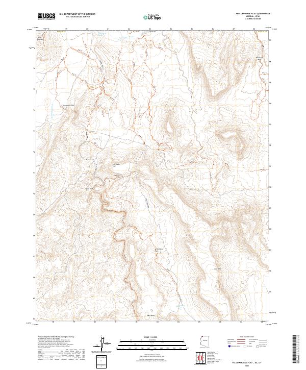 Yellowhorse Flat, AZ-UT — USGS 7.5-minute topo (2021)