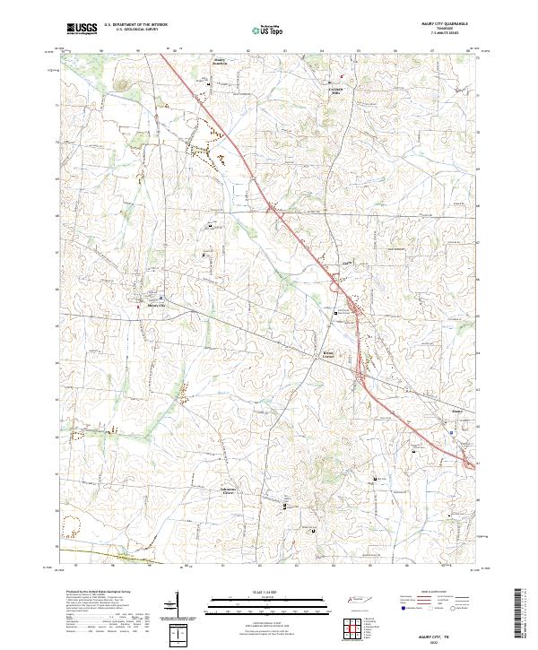 Maury City, TN — USGS 7.5-minute topo (2022)