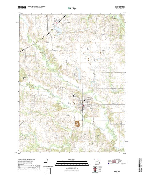 Edina, MO — USGS 7.5-minute topo (2021)