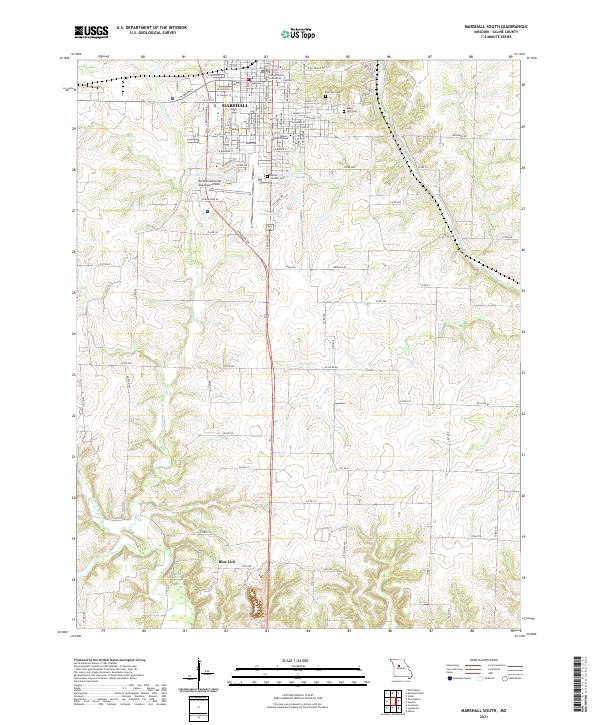 Marshall South, MO — USGS 7.5-minute topo (2021)