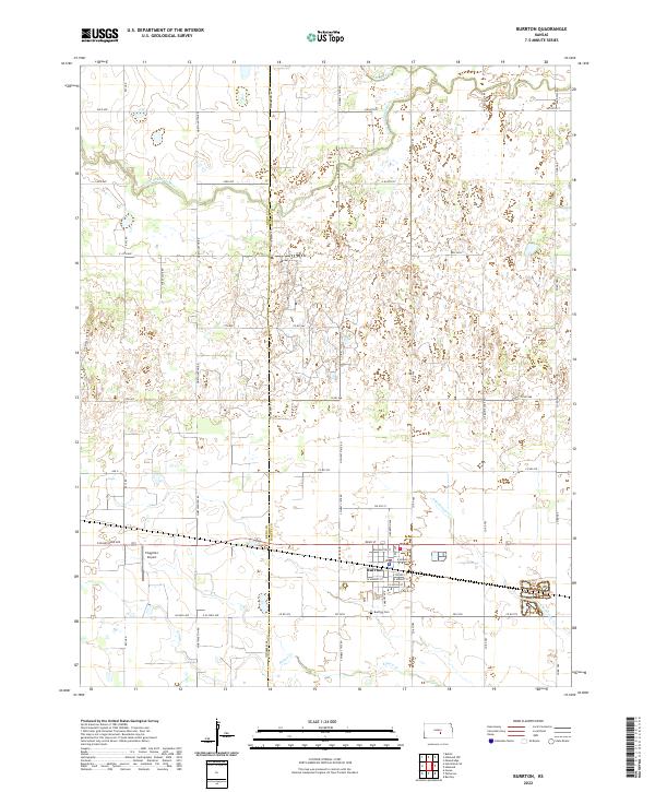 Burrton, KS — USGS 7.5-minute topo (2022)