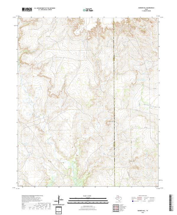 Bunker Hill, TX — USGS 7.5-minute topo (2022)