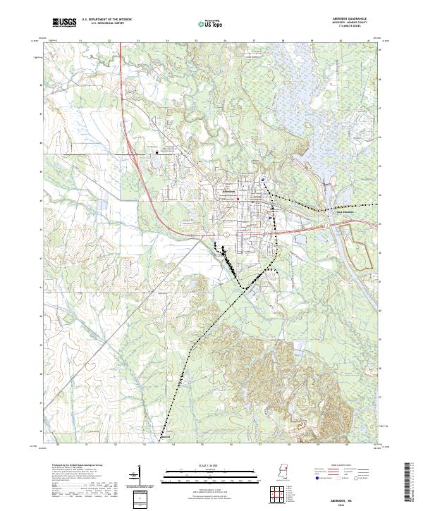 Aberdeen, MS — USGS 7.5-minute topo (2024)