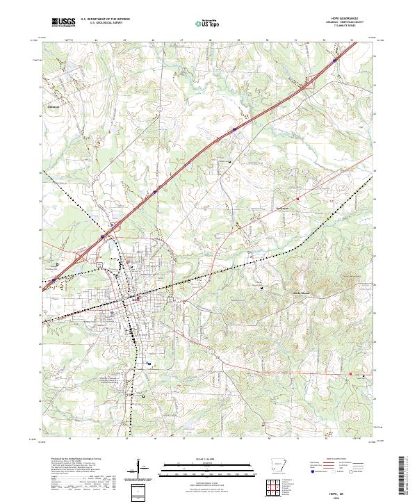 Hope, AR — USGS 7.5-minute topo (2024)