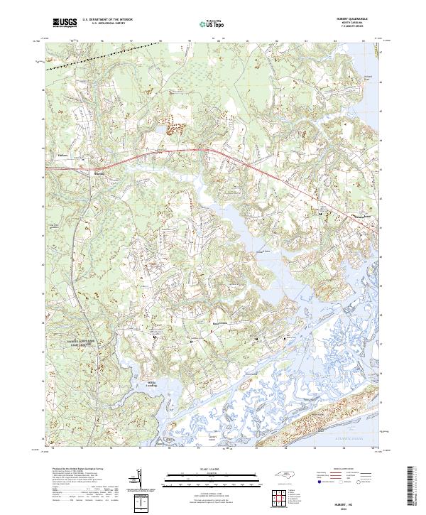 Hubert, NC — USGS 7.5-minute topo (2022)