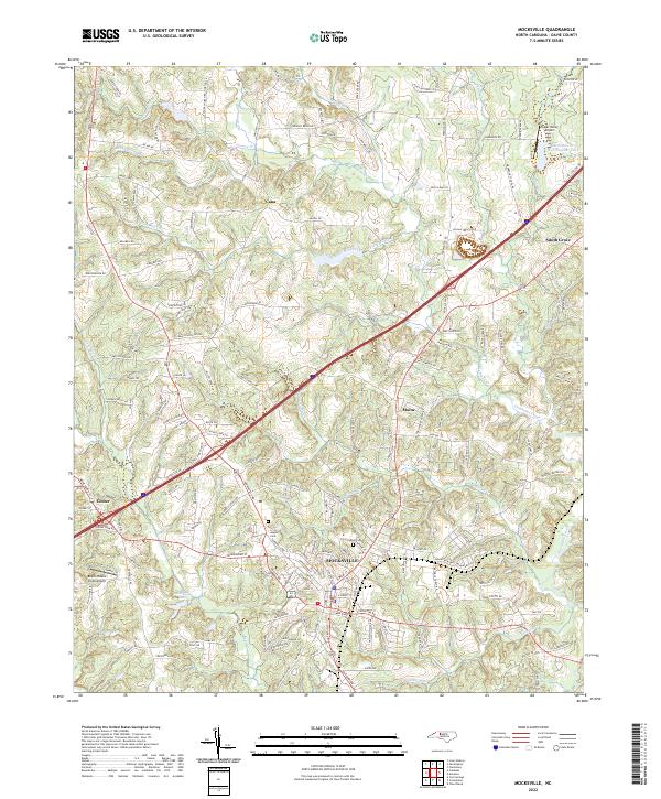 Mocksville, NC — USGS 7.5-minute topo (2022)