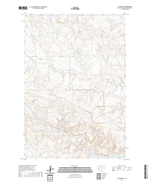 P K Ranch SW, MT — USGS 7.5-minute topo (2024)