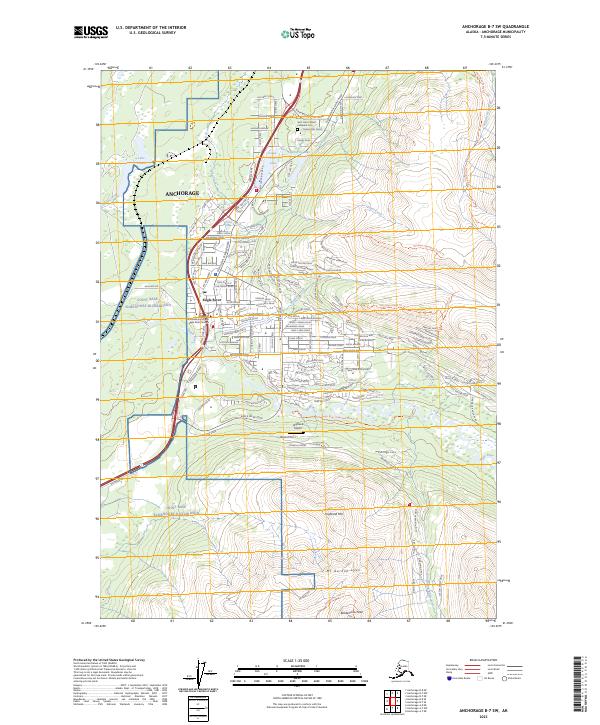 Anchorage B-7 SW, AK — USGS 7.5-minute topo (2023)