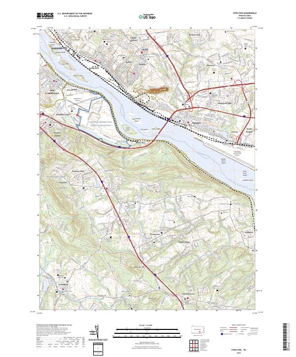 Steelton, PA — USGS 7.5-minute topo (2023)