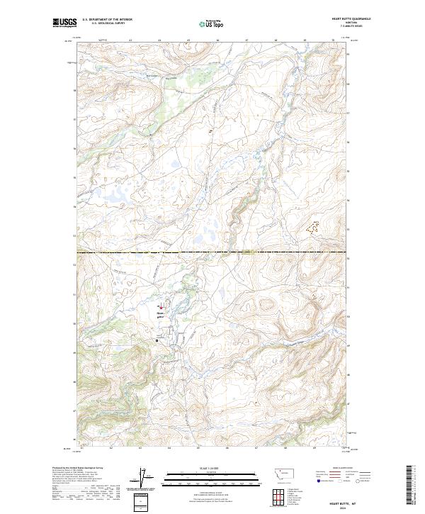 Heart Butte, MT — USGS 7.5-minute topo (2024)
