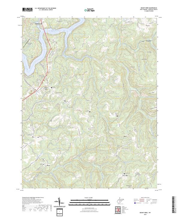 Mount Nebo, WV — USGS 7.5-minute topo (2023)