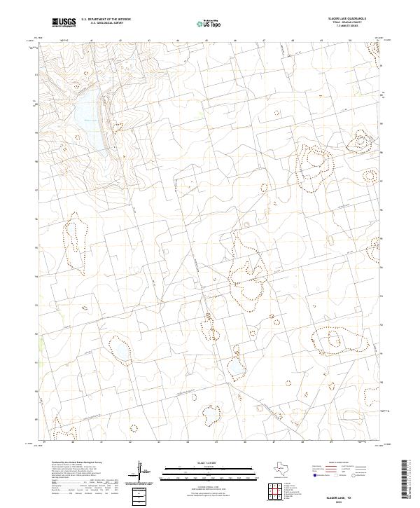 Slager Lake, TX — USGS 7.5-minute topo (2022)