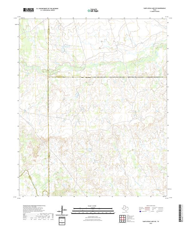 Santa Rosa Lake SW, TX — USGS 7.5-minute topo (2022)