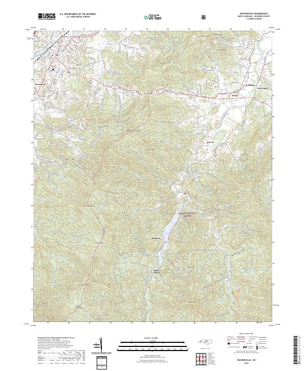 Waynesville, NC — USGS 7.5-minute topo (2022)