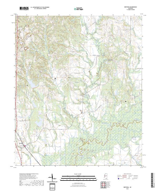 Bentonia, MS — USGS 7.5-minute topo (2024)