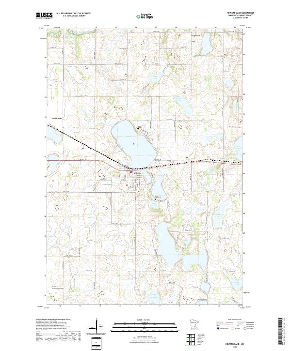 Howard Lake, MN — USGS 7.5-minute topo (2022)