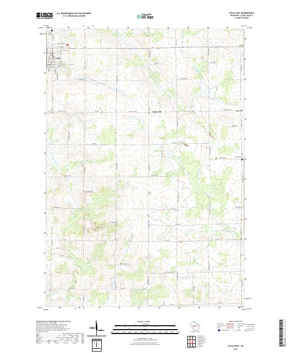 Loyal East, WI — USGS 7.5-minute topo (2022)