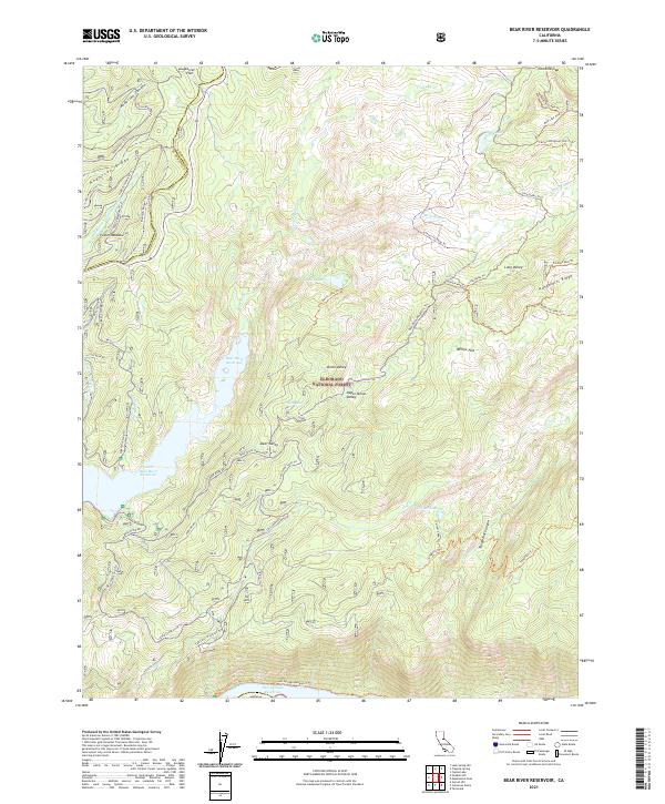 Bear River Reservoir, CA — USGS 7.5-minute topo (2021)