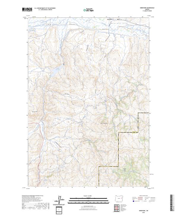Hereford, OR — USGS 7.5-minute topo (2023)