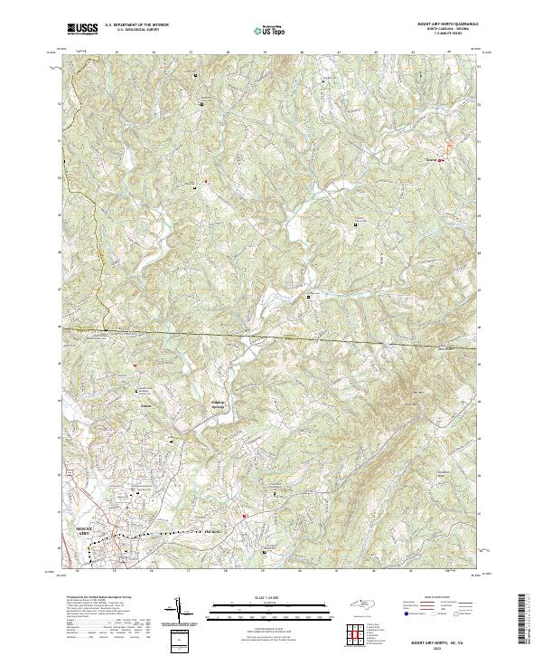 Mount Airy North, NC-VA — USGS 7.5-minute topo (2022)