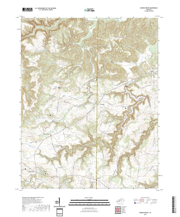 Sharon Grove, KY — USGS 7.5-minute topo (2022)