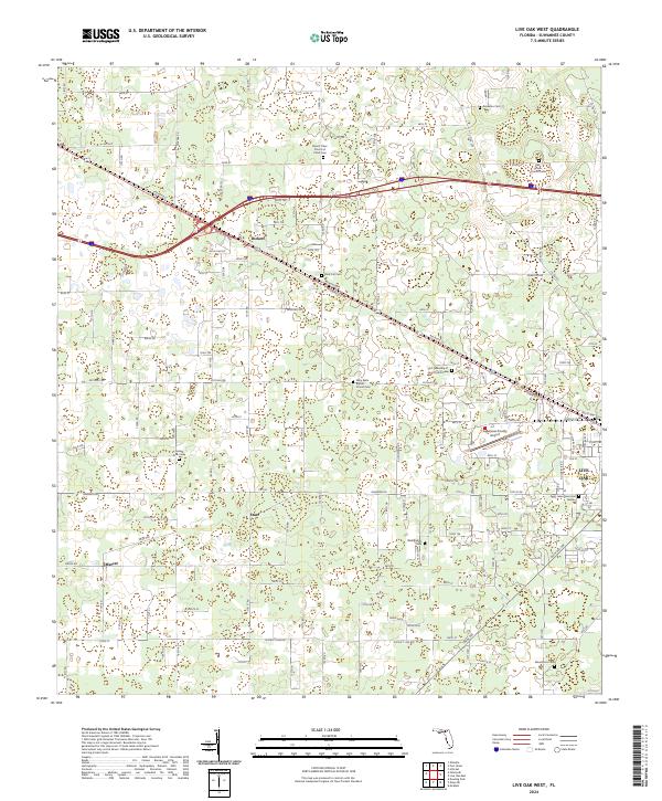 Live Oak West, FL — USGS 7.5-minute topo (2024)